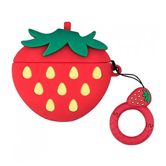 Cartoon Cute Silicone Soft Case For AirPods Pro-(Strawberries)