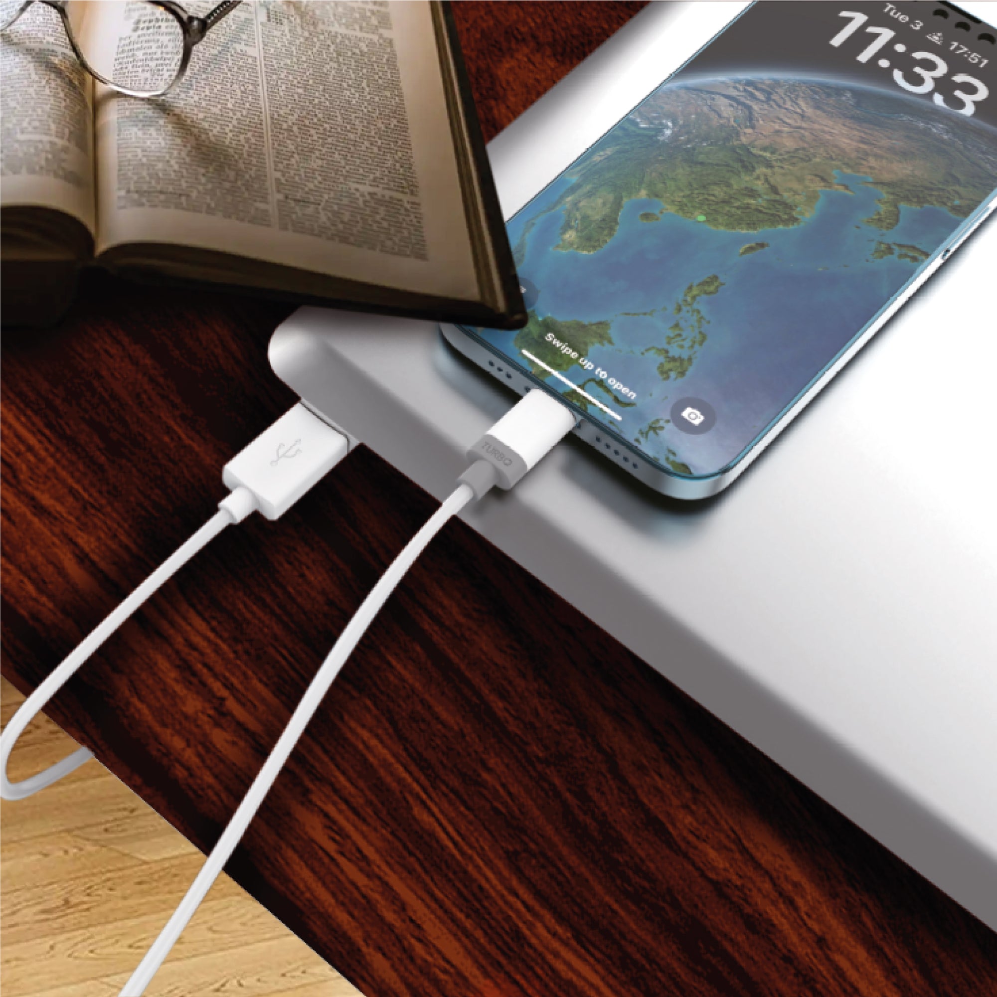 CABLE LIGHTNING IPHONE 3.3FT FAST CHARGING KBOD CBO-21IP