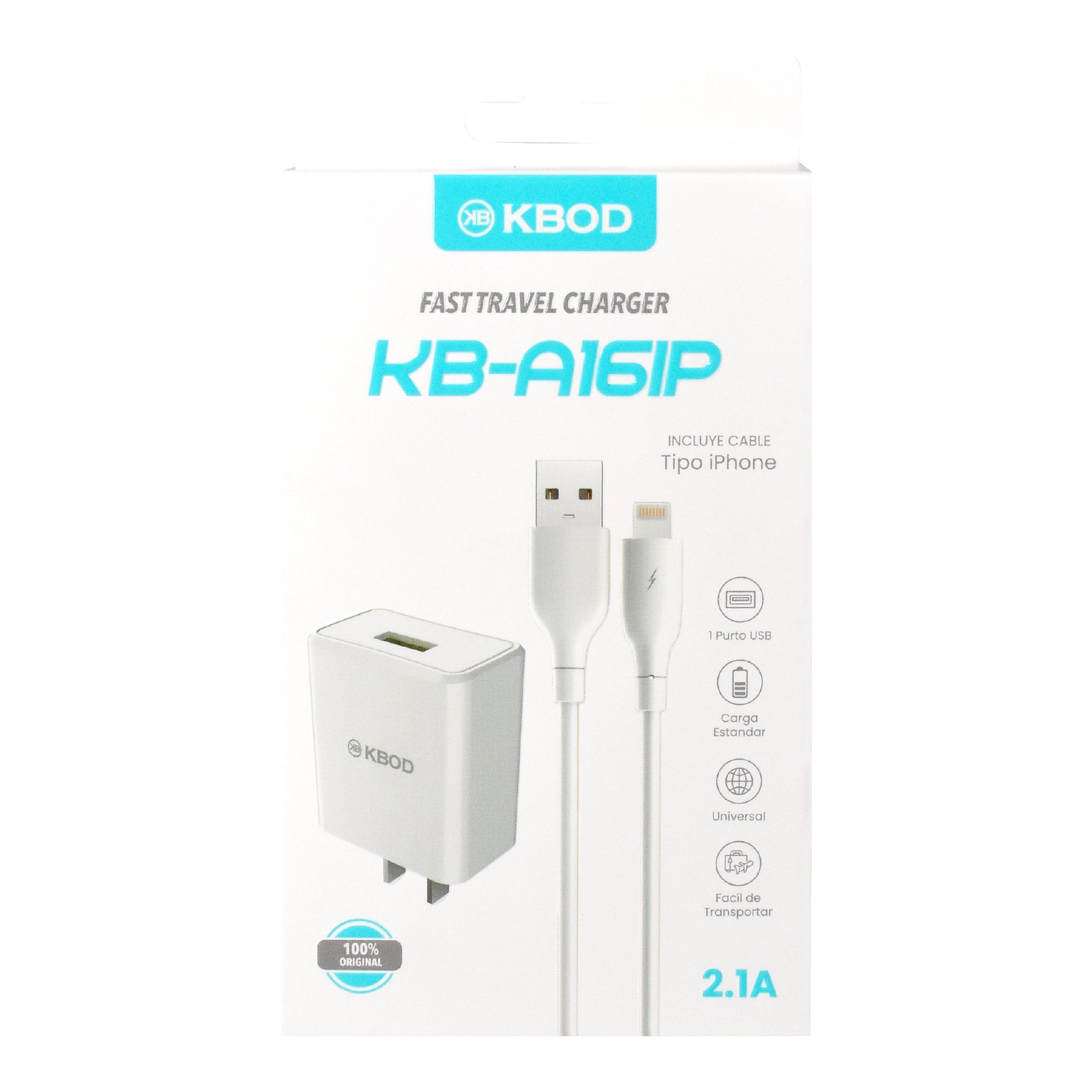 CHARGER CABLE LIGTHNING FOR IPHONE KBOD KB-A16IP