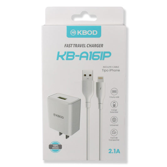 Charger with Lightning Cable for iPhone - KBOD KB-A16IP