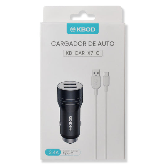 Car Charger USB and Type C KBOD KBCARX7C