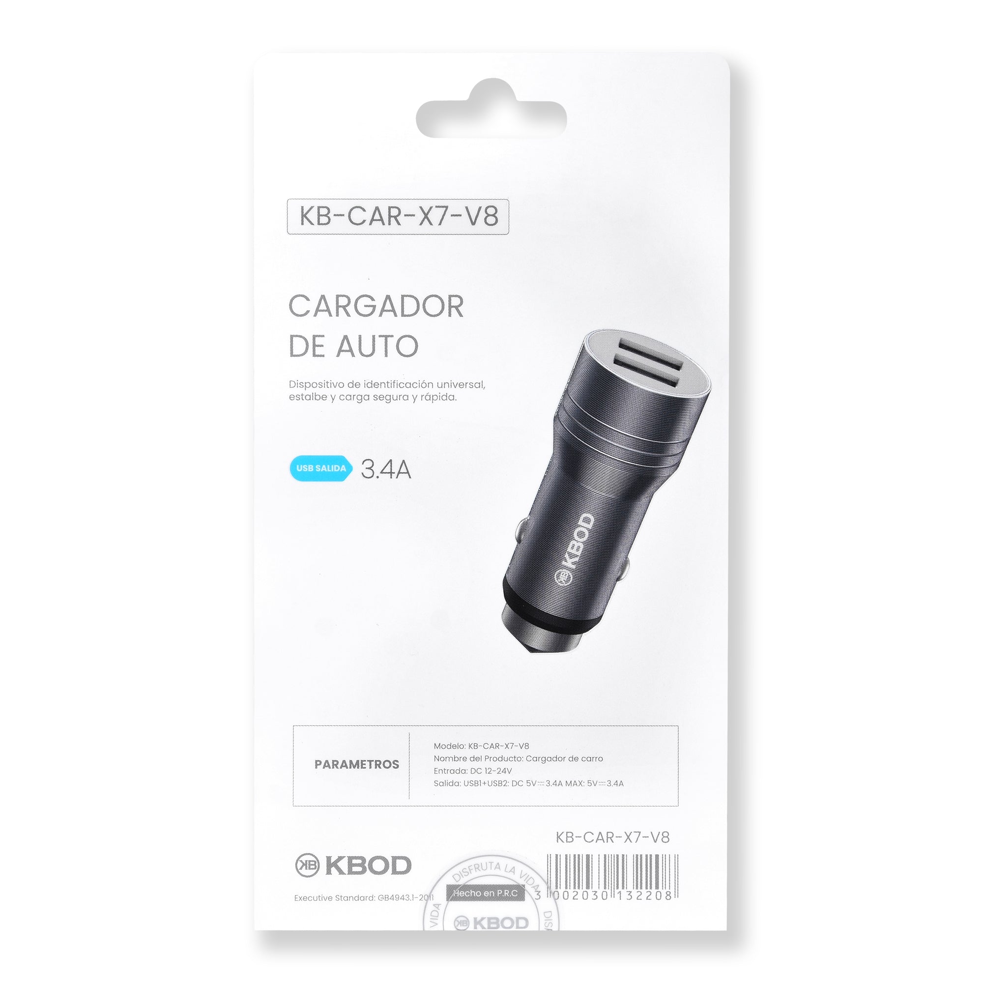 CARGADOR KBOD KB-CAR-X7-V8