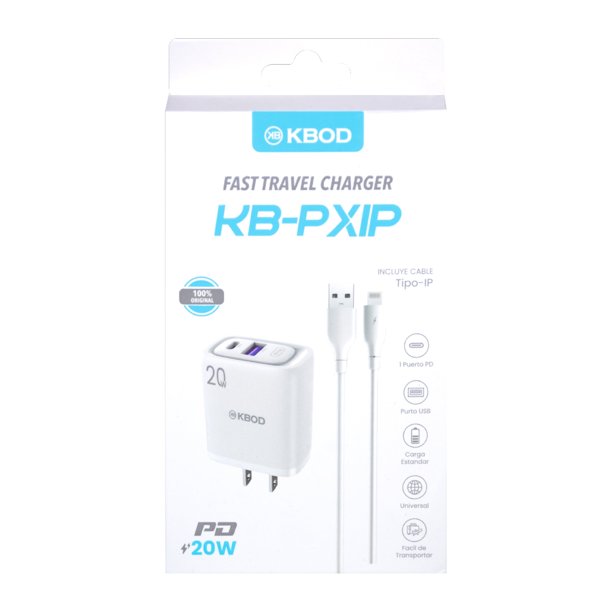 CHARGER CABLE LIGTHNING FOR IPHONE KBOD KB-PXIP