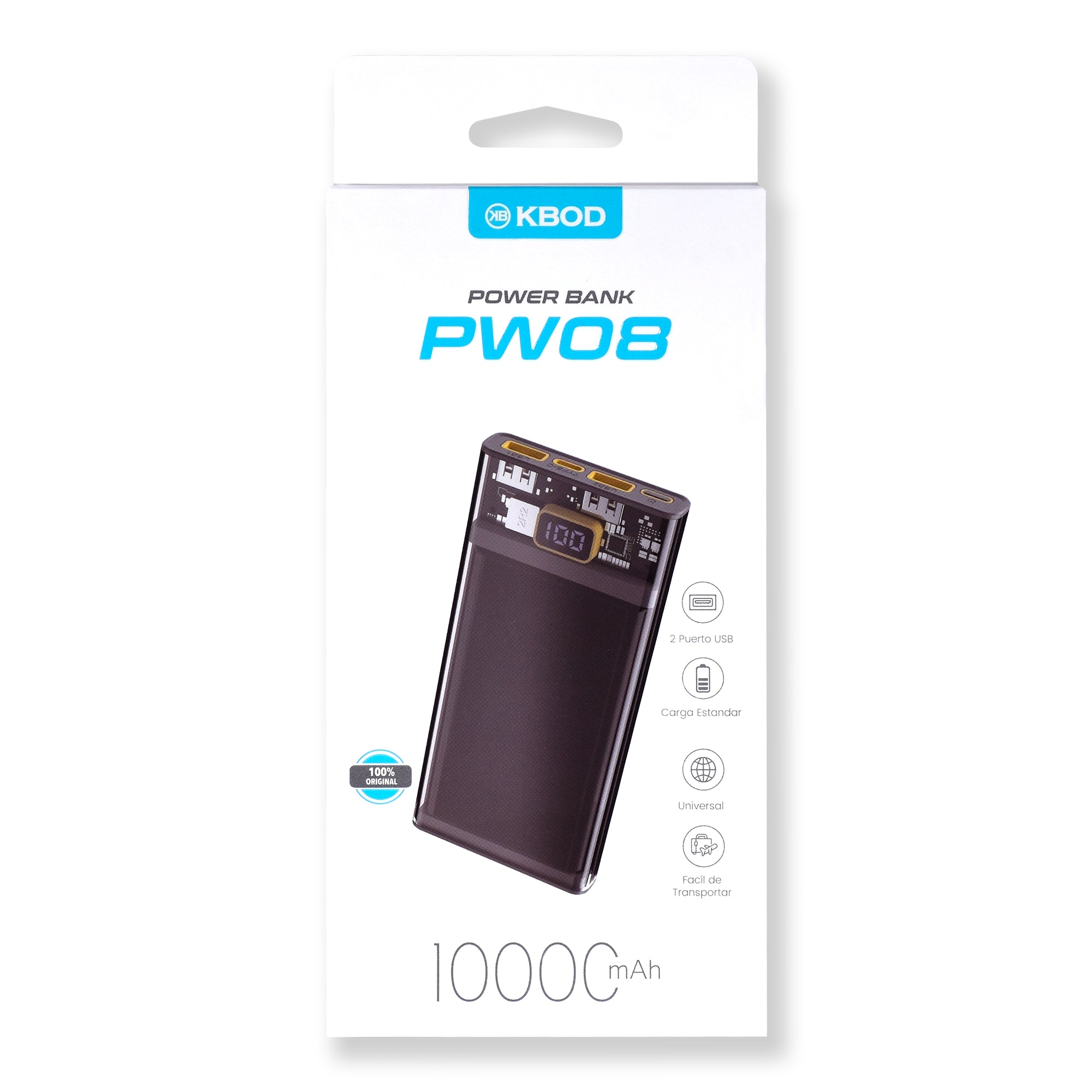 BANCO DE ENERGÍA KBOD 10.000 MAh PW-08